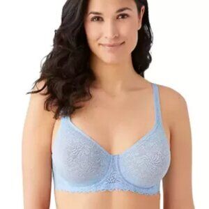 WACOAL Soft Sense Underwire Lace Bra in Kentucky Blue Pastel Feminine - Size 40C